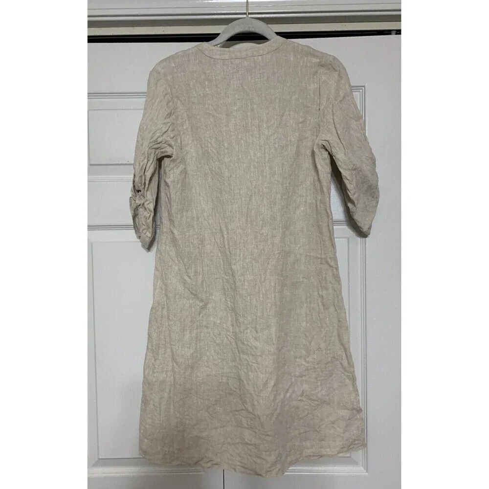 J. McLaughlin Natural Beige Linen Mini Dress - Picture 6 of 7